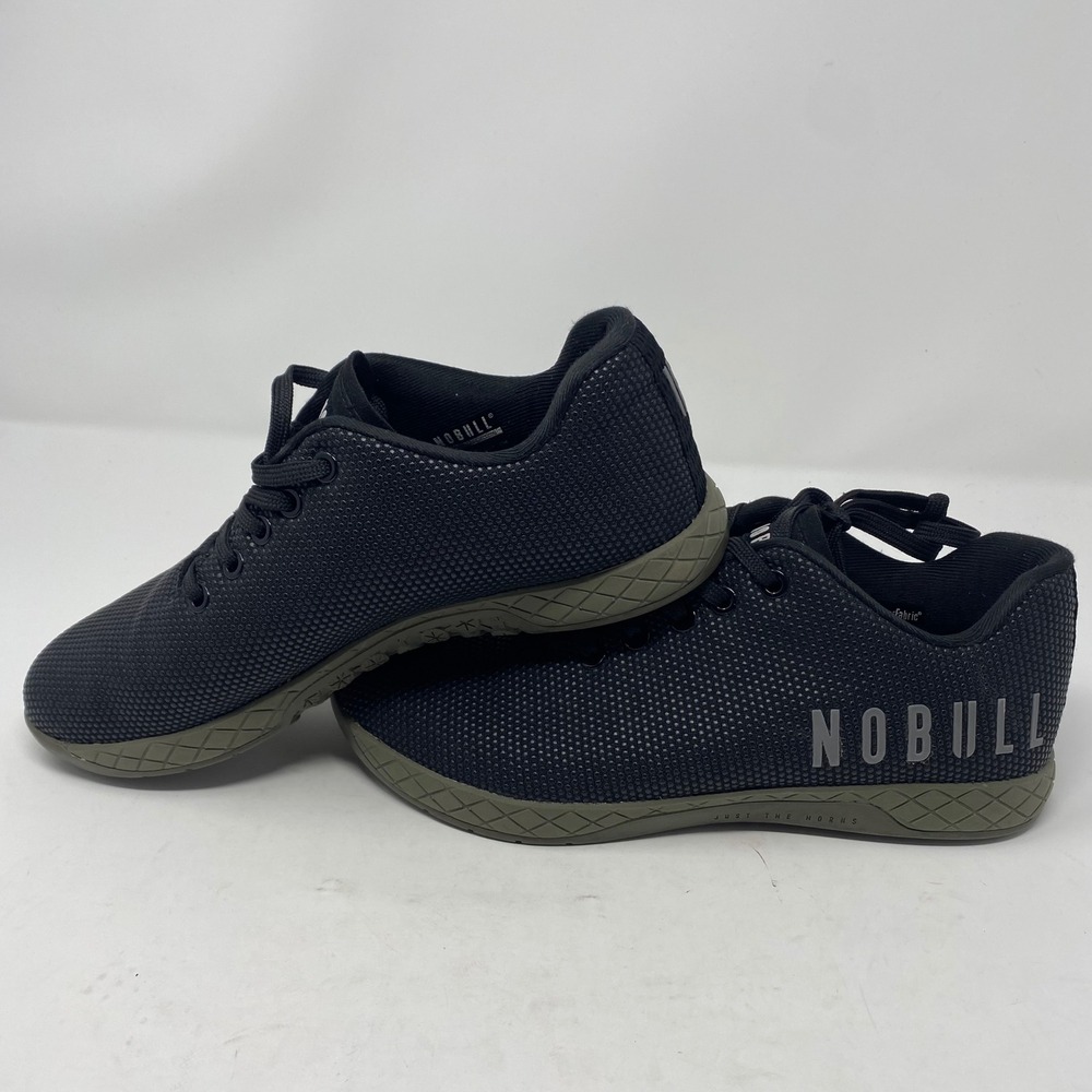 NOBULL SuperFabric Trainer Black Olive Green Mens 8 Womens 9.5 Training Shoes